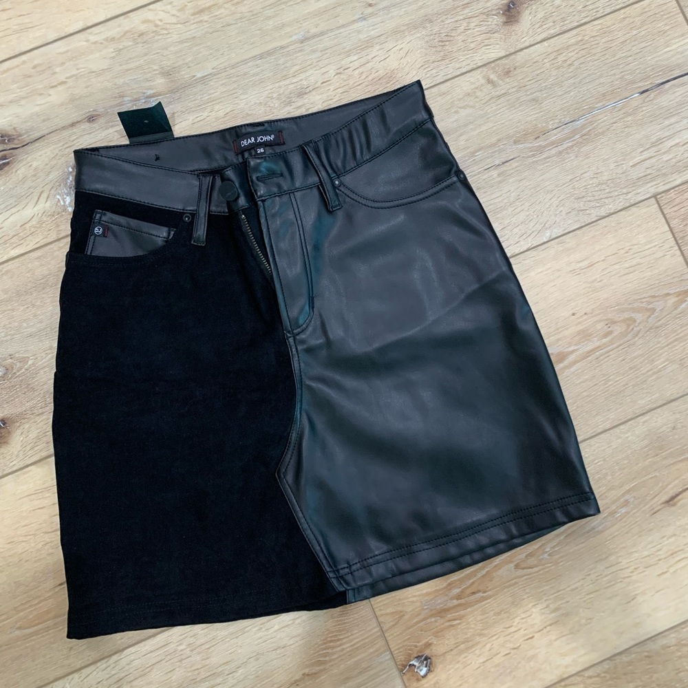 Dear John faux leather/ suede skirt